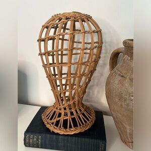 Vintage Wicker / Rattan Hat Stand